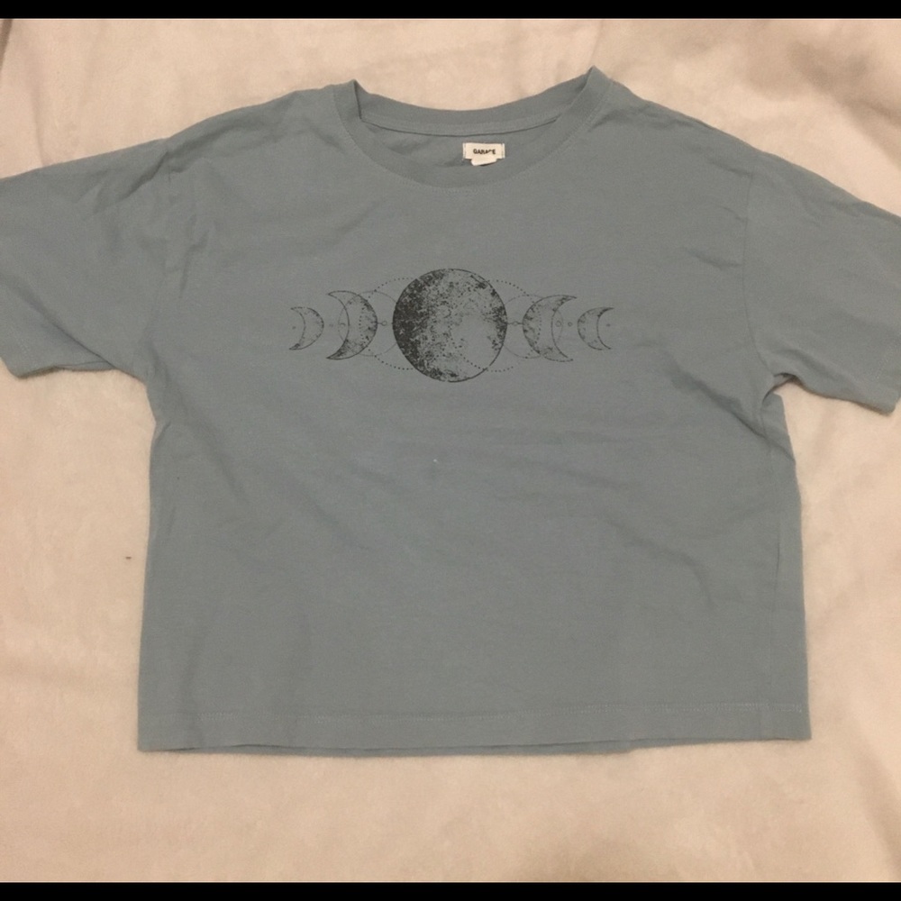 Blue graphic moon tee from Garage.